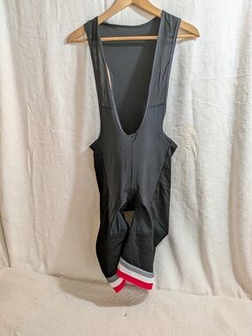 Men's Black Cycling Bib Shorts with Red & White Trim Size 3x